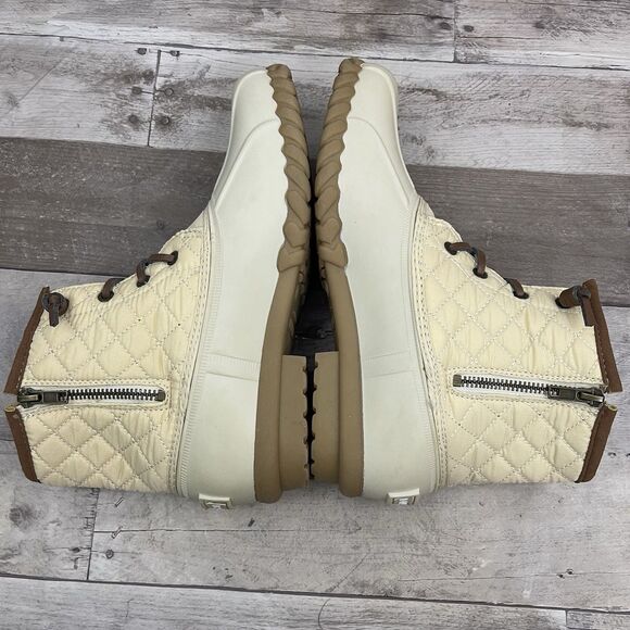 Nautica Dorsay Duck Boots Warm Quilted Rubber Snow Boot Womens Size 9 Ivory - Picture 5 of 10